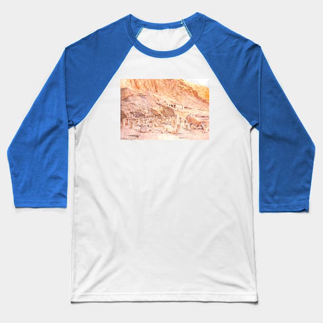 Ruins Of The Temple Of Mentuhotep Thebes in Egypt Baseball T-Shirt by Star Scrunch